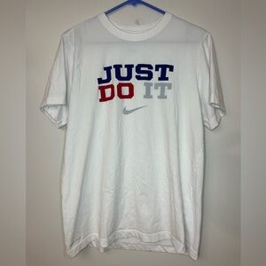 Nike Men's White 'Just Do It' Dri-Fit T-Shirt